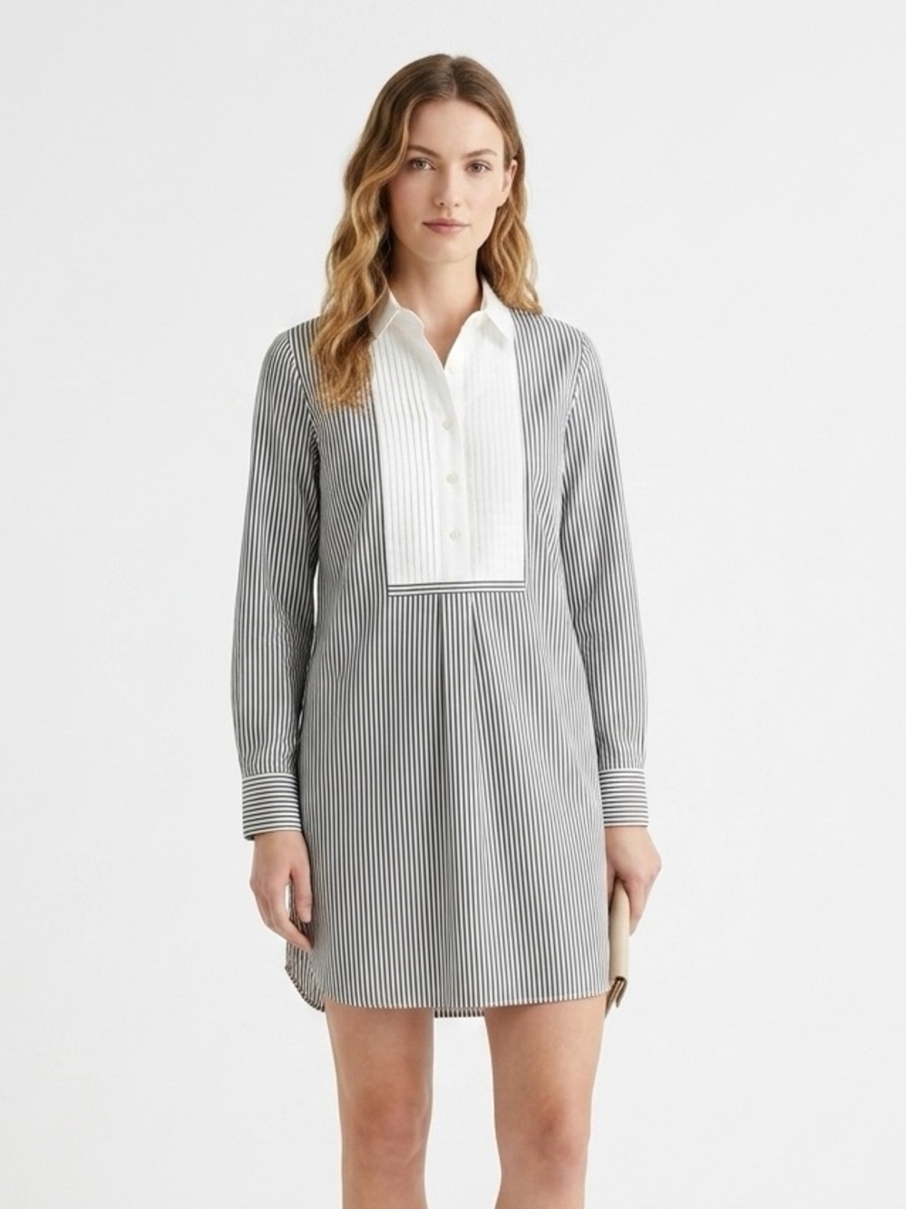 [J.Crew]  Stripped Button Up Tunic Dress